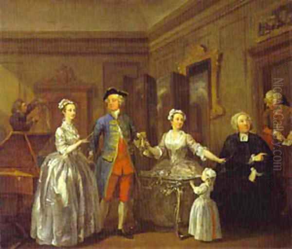 The Western Family 1730s Oil Painting by William Hogarth