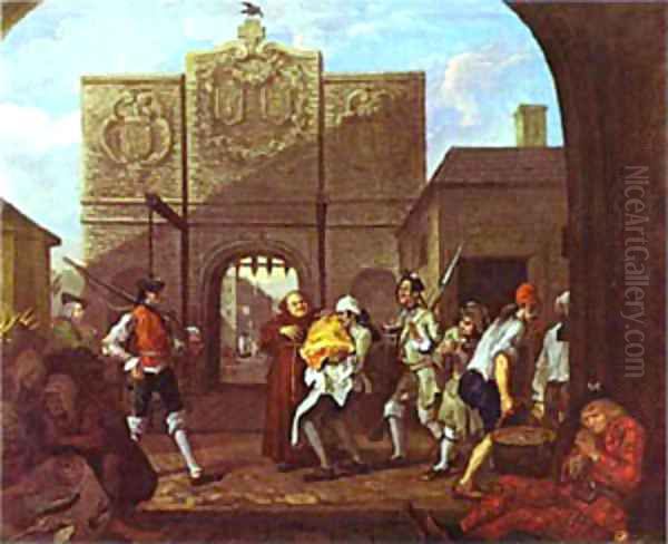 The Roast Beef Of Old England Or Calais Gate 1748 Oil Painting by William Hogarth