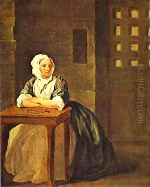 Sarah Malcolm In Prison 1733 Oil Painting by William Hogarth