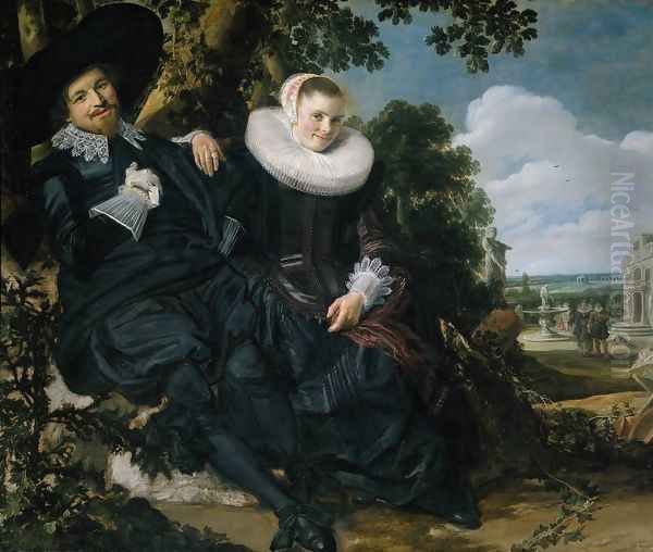 Married Couple in a Garden c. 1622 Oil Painting by Frans Hals