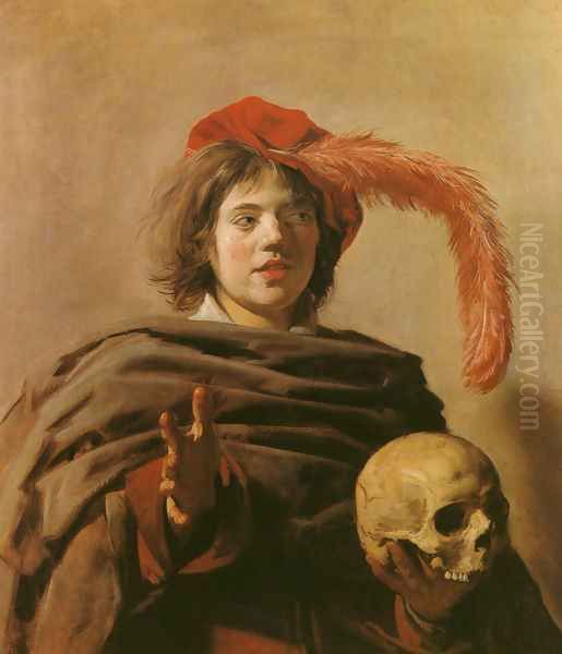 Boy with a Skull Oil Painting by Frans Hals