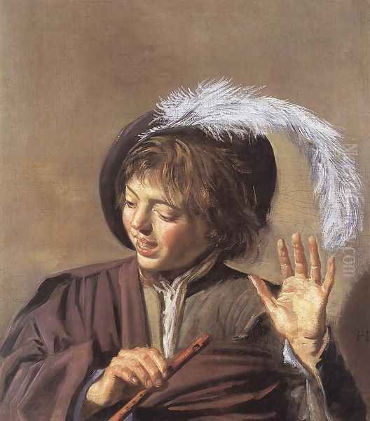 Singing Boy with a Flute 1623-25 Oil Painting by Frans Hals