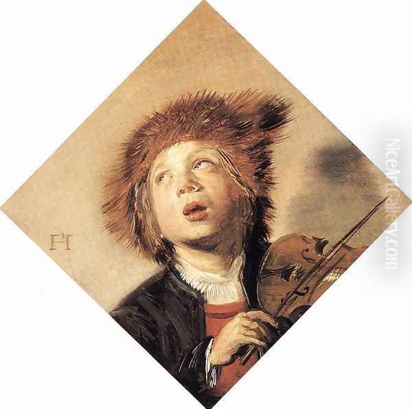 Boy Playing a Violin 1625-30 Oil Painting by Frans Hals