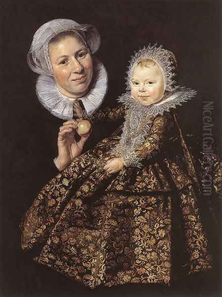 Catharina Hooft with her Nurse 1619-20 Oil Painting by Frans Hals