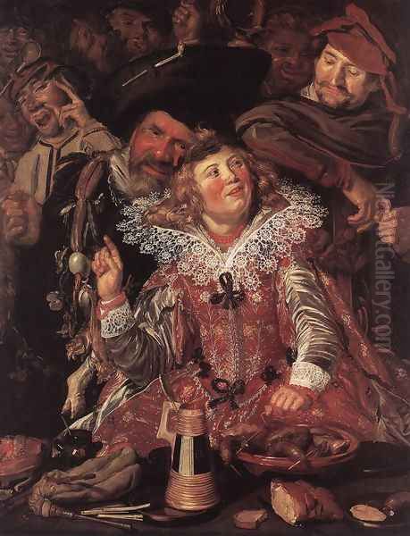 Shrovetide Revellers c. 1615 Oil Painting by Frans Hals