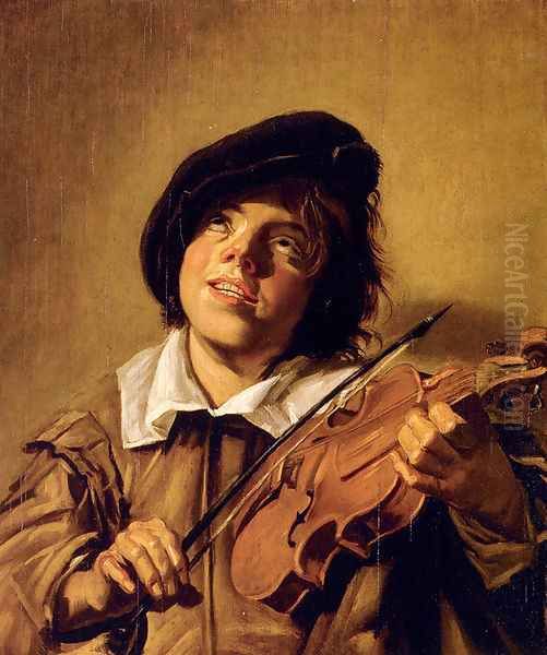 Boy Playing A Violin Oil Painting by Frans Hals