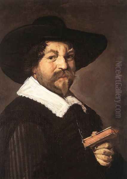 Portrait of a Man Holding a Book 1640-43 Oil Painting by Frans Hals