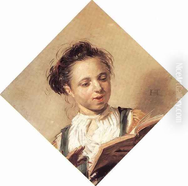 Singing Girl 1626-30 Oil Painting by Frans Hals