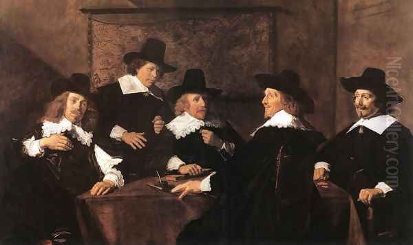 Regents of the St Elizabeth Hospital of Haarlem 1641 Oil Painting by Frans Hals