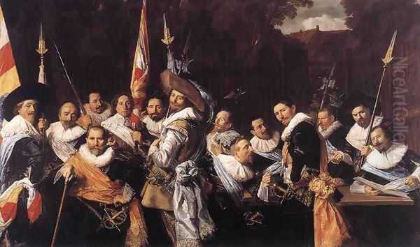 Officers and Sergeants of the St Hadrian Civic Guard c. 1633 Oil Painting by Frans Hals