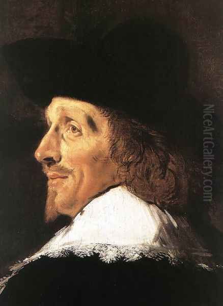 Regents of the St Elizabeth Hospital of Haarlem (detail) 1641 Oil Painting by Frans Hals