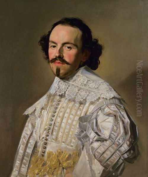 Gentleman in White Oil Painting by Frans Hals