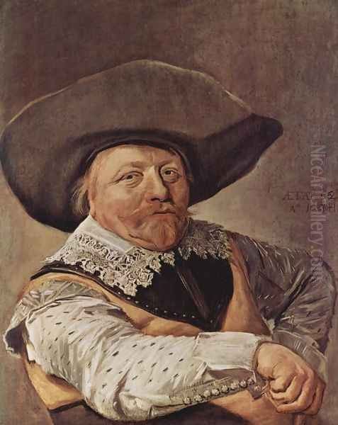 Portrait of a seated officer Oil Painting by Frans Hals