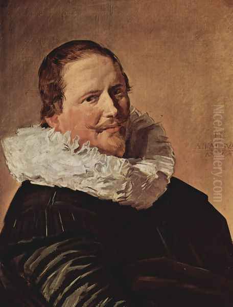 Portrait of a man about thirty years with pleated collar Oil Painting by Frans Hals