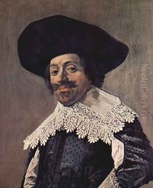 Portrait of a man with a high-collar Oil Painting by Frans Hals