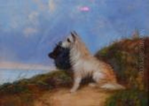 Terriers Looking Out To Sea Oil Painting by George Armfield