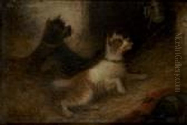 Terriers Ratting Oil Painting by George Armfield