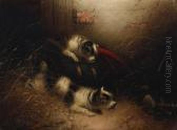 Terriers Ratting Oil Painting by George Armfield