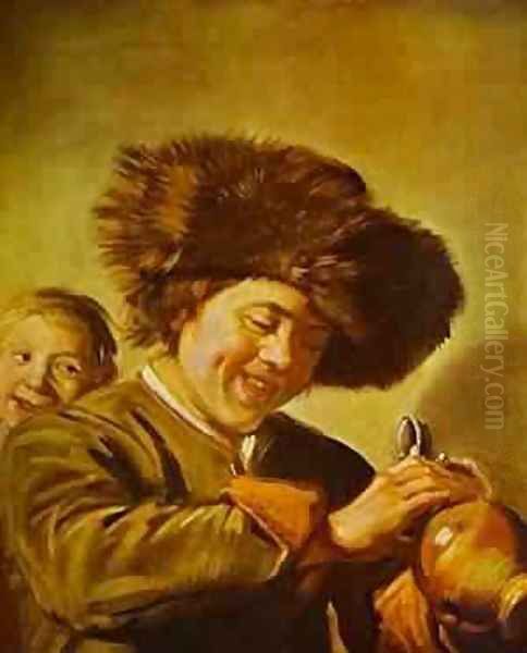 Fisherman Playing A Fiddle 1630 Oil Painting by Frans Hals