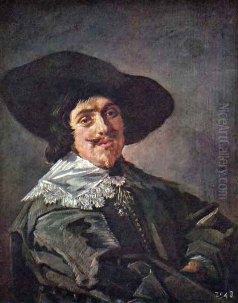 Portrait of a young man in gelbgrauen rock Oil Painting by Frans Hals