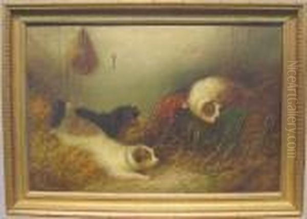 Terriers Ratting Oil Painting by George Armfield