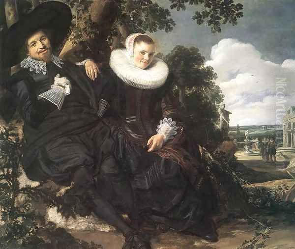 Married Couple in a Garden Oil Painting by Frans Hals