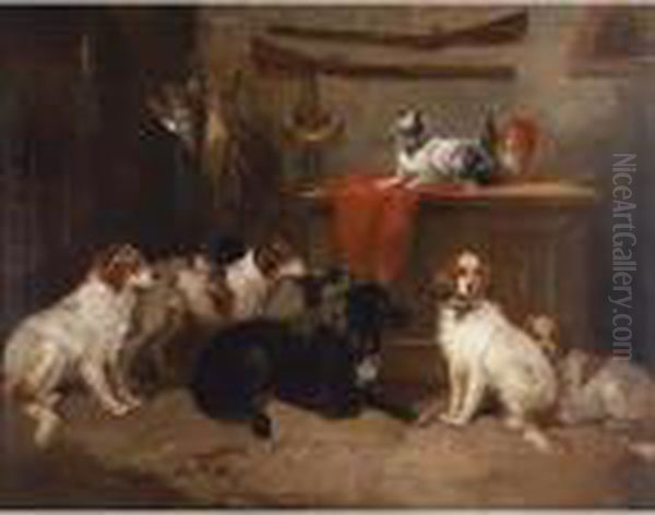 Sir Walter Scott's Dogs Oil Painting by George Armfield