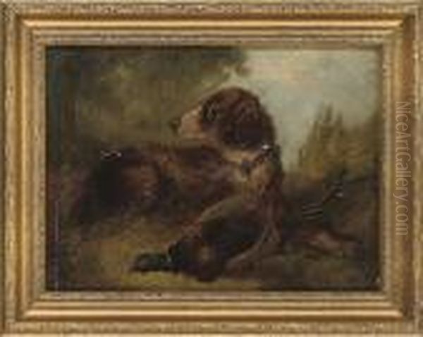 A Well Retrieved Pheasant Oil Painting by George Armfield