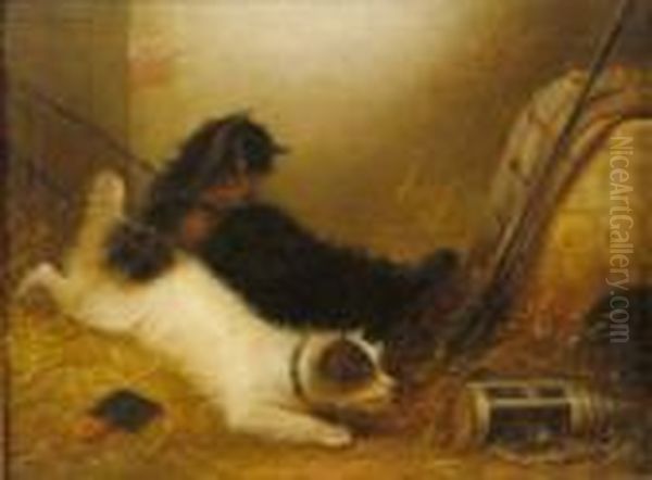 Terriers Ratting Oil Painting by George Armfield