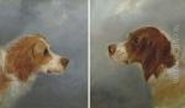 A Pair Of Spaniels Oil Painting by George Armfield