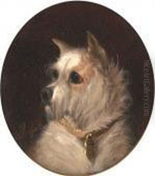 A Terrier Oil Painting by George Armfield