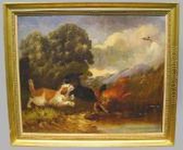 Setters Putting Up Duck Oil Painting by George Armfield