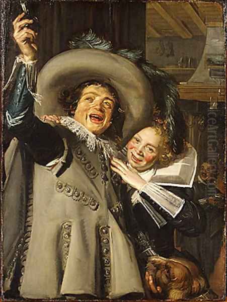 Young Man and Woman in an Inn Oil Painting by Frans Hals