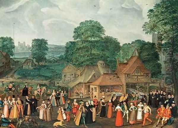 A Fete at Bermondsey Oil Painting by Joris Hoefnagel