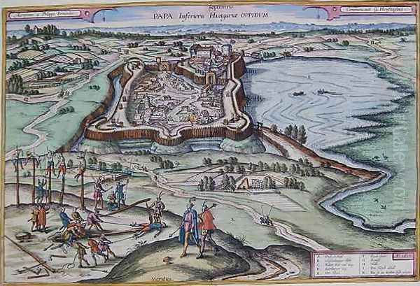 The Hungarian Fort of Papa at the time of the Ottoman sieges Oil Painting by Joris Hoefnagel