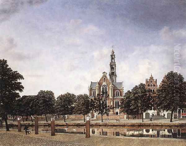 View of the Westerkerk, Amsterdam c. 1660 Oil Painting by Jan Van Der Heyden