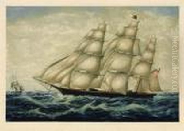 American Clipper Ship Oil Painting by John Taylor Arms