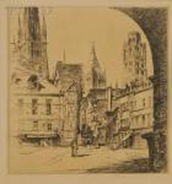 Rouen Oil Painting by John Taylor Arms