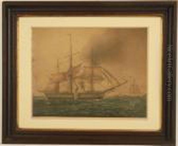 A Whaling Scene Oil Painting by John Taylor Arms