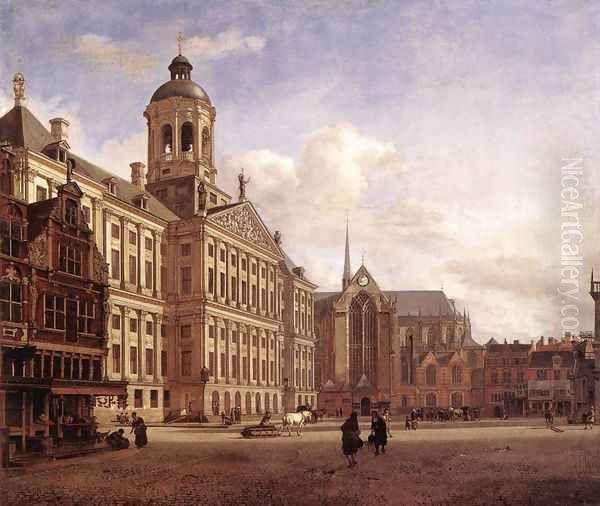 The New Town Hall in Amsterdam, after 1652 Oil Painting by Jan Van Der Heyden