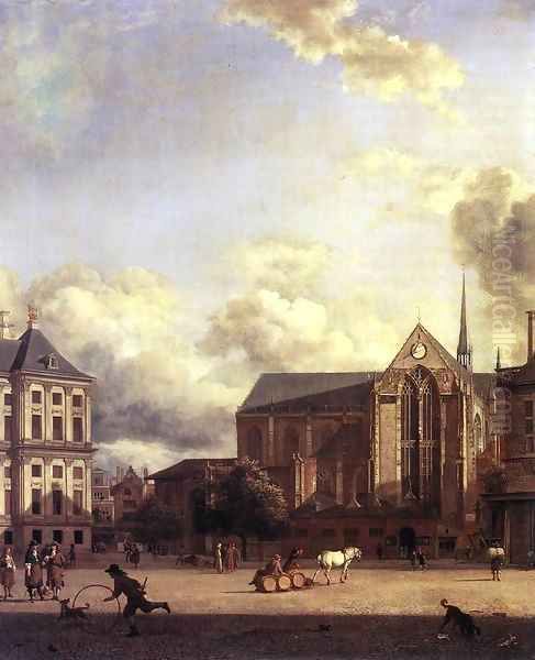 Dam Square, Amsterdam 2 Oil Painting by Jan Van Der Heyden