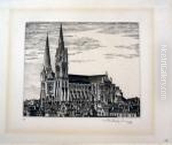 Chartres, The Magnificent Oil Painting by John Taylor Arms