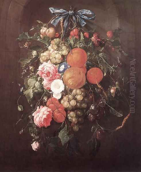 Still-Life with Flowers 1660 Oil Painting by Cornelis De Heem