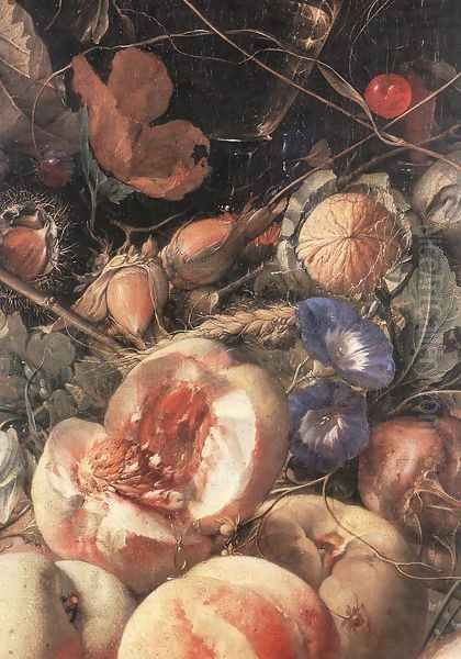 Still-Life with Flowers and Fruit (detail) Oil Painting by Cornelis De Heem