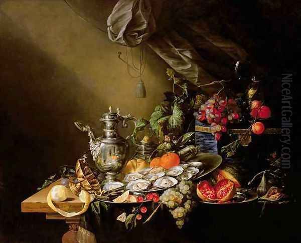 A banquet still life Oil Painting by Cornelis De Heem