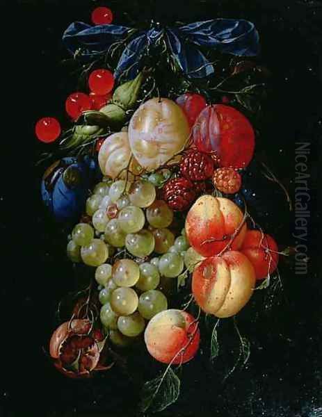 A Garland of Fruit Oil Painting by Cornelis De Heem