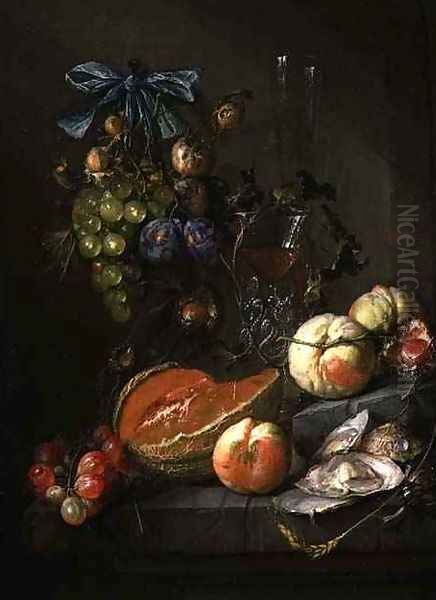 Still Life of Fruit and Oysters Oil Painting by Cornelis De Heem