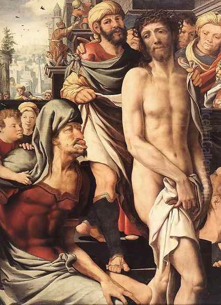 Christ Mocked (detail) Oil Painting by Jan Sanders Van Hemessen