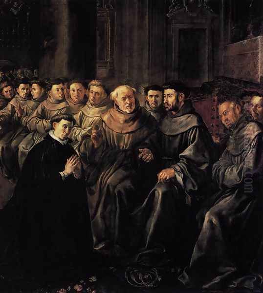 St Bonaventure Enters the Franciscan Order 1628 Oil Painting by Francisco De, The Elder Herrera