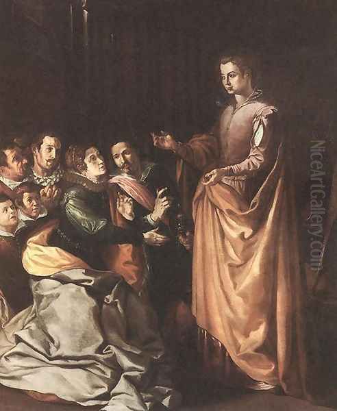 St Catherine Appearing to the Prisoners 1629 Oil Painting by Francisco De, The Elder Herrera